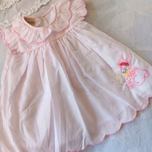 Marco and Lizzy embroidered bunny rabbit dress 18 months